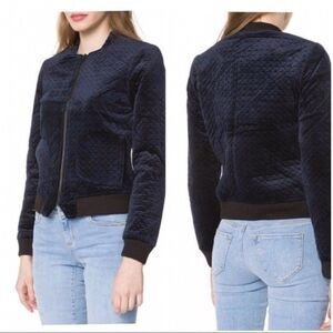 VELVET navy bomber jacket.
